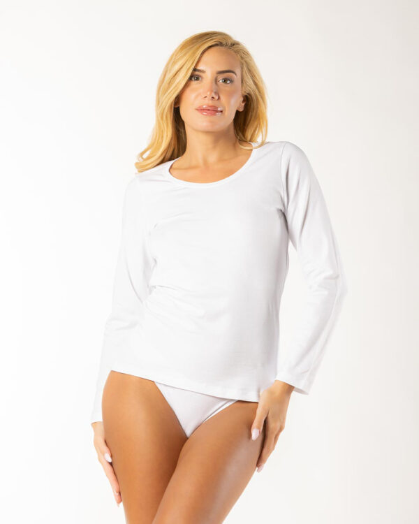 Ženska Majica Dugi Rukav Kasia - Bela, M